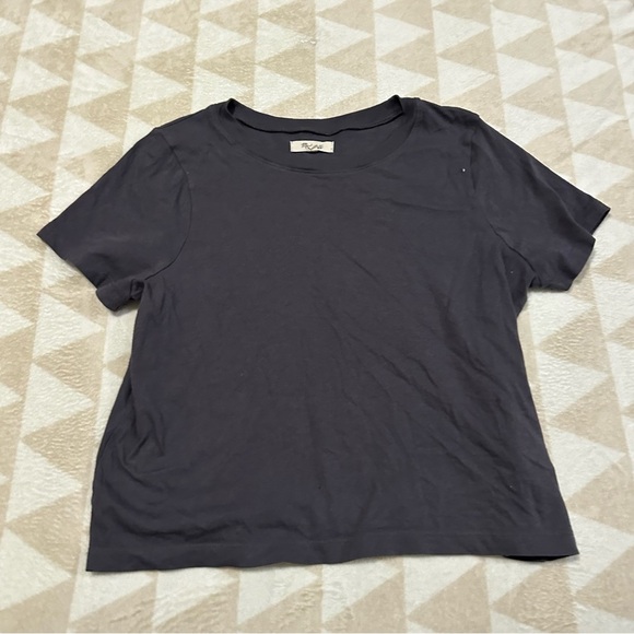 Madewell softfade cotton Boxy crop tee black - Picture 1 of 6